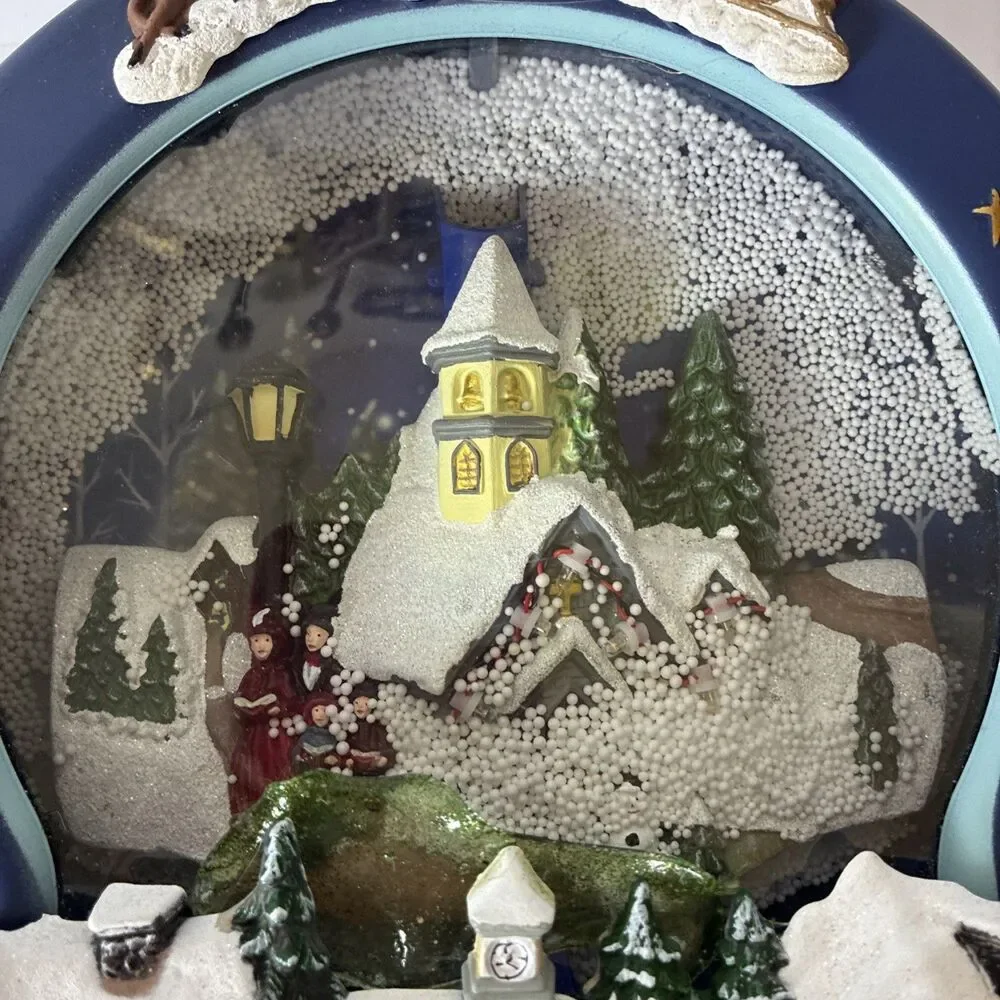 2013 AVON Snowing Wintery Scene Snow Blowing Lights Musical 10.5”